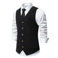 thumbnail image 4 of Men's Corduroy Suit Vest V Neck Cowboy Vest Vintage 5 Snaps Western Business Vests Casual Waistcoat for Wedding Prom, 4 of 6