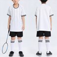 thumbnail image 2 of KPOPLK Boys Athletic Shorts Set - 2 Piece Dry Fit Boys Short Sleeve Shirt & Basketball Shorts - Activewear Gym Short Clothing Size 7-8 Years,White, 2 of 6