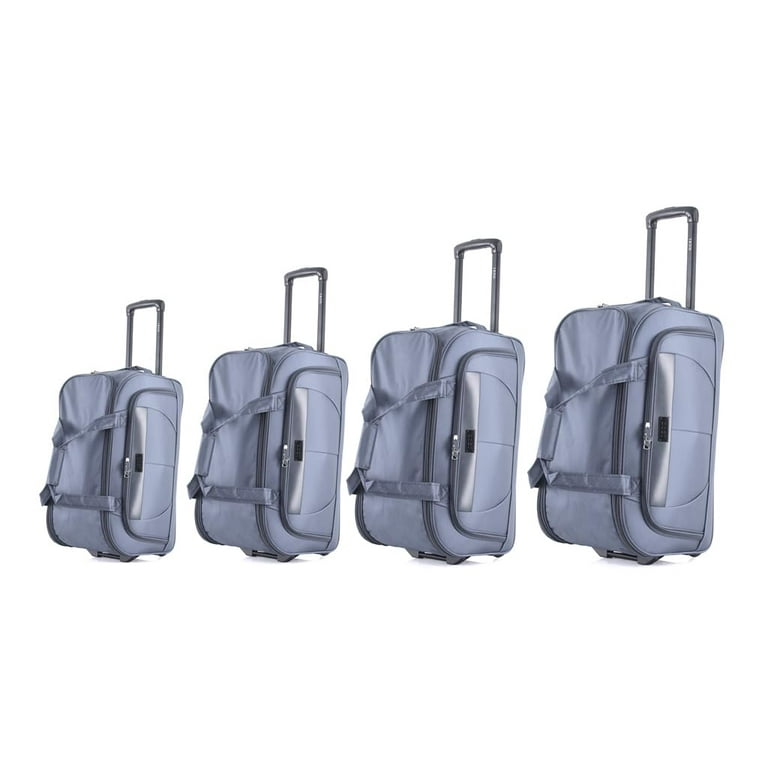 IZOD Lightweight 4 Piece Duffel Rolling Bag Set with Wheels and