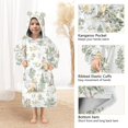 thumbnail image 3 of FORMRS Wearable Blanket Hoodie with Sleeves for Kids Cozy Flannel Sweatshirt, Watercolor Forest Pattern, 3 of 7