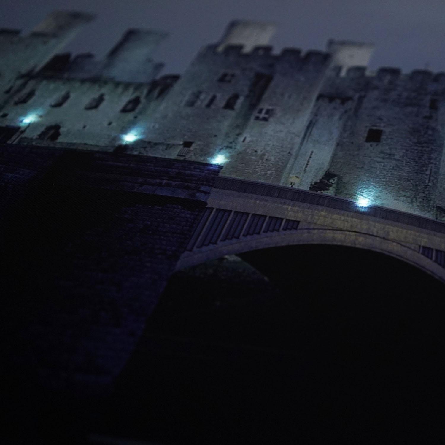 LED Lighted Conwy Castle in Wales Scene Canvas Wall Art 15.75" x 23.5"