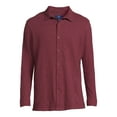 Men’s Knit Button Down Shirt with Long Sleeves, Sizes S3XL