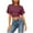 Wine(Type 60), variant on Otvok Women'S Summer Backless Crop Top with Batwing Sleeves Casual Solid-Color Short-Sleeve Crew Neck Tops T-Shirt