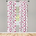 thumbnail image 3 of Ambesonne Strawberry Curtains, Summer Fruit on Lines, Pair of 28"x95", Hot Pink and Sea Green, 3 of 5