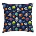 thumbnail image 1 of Space Decor Throw Pillow Cushion Cover, Futuristic Science Fiction Comic Planet Spaceships Androids Rockets Ufo Illustration, Decorative Square Accent Pillow Case, 20 X 20 Inches, Multi, by Ambesonne, 1 of 2