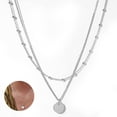 thumbnail image 1 of 1 Uds. Collar circular en capas, collar de aleación con barra para mujer, 1 of 8
