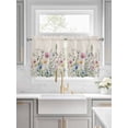 thumbnail image 2 of Half Window Curtain 36 Inches Long, Spring Floral Window Treatment Curtain Drapes, Watercolor Herbs Summer Botanical Rustic Small Tier Curtains for Bathroom Over Sink, 27.5"x36", 2 Panels, 2 of 7