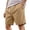 Khaki, variant on Mens Lightweight Summer Shorts Adjustable Drawstring Elastic Waist Pant Walking Outdoor Beach Casual Trousers Beige L