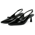 thumbnail image 5 of JENN ARDOR Slingback Kitten Low Heels Pointed Closed Toe Buckle Strap Dress Shoes Wedding Work Pumps, 5 of 5