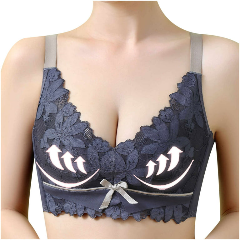 SELONE 2023 Everyday Bras for Women Push Up No Underwire Lace for Sagging  Breasts Breathable Ladies No Steel Ring Gathering Adjustment Lift Nursing  Bras for Breastfeeding Dark Blue L（36/80AB） 