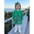 thumbnail image 5 of RUINIXCW Toddler Baby Girl Christmas Dress and Cardigan Set Xmas Outfit Infant Baby Girls Fall Winter Sleeveless Tank Dress Long Sleeve Cardigan Headband, 5 of 9