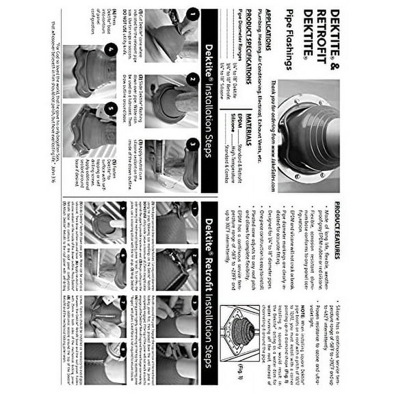 DEKTITE Round Base Metal Roofing Pipe Flashing Boot: #9 (DF109G) Gray EPDM Flexible Pipe Flashing Dektite (for OD Pipe Sizes 10" - 18") - Metal Roof Jack Pipe Boot - Metal Roof Flashing