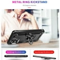 thumbnail image 4 of Decase for Motorola Moto G Stylus 5G Heavy Duty Armor Phone Case,Durable Military Grade Shockproof 360 Rotatable Metal Ring Kickstand Support Magnetic Car Mount Dual Layer Protective Cover,Black, 4 of 7