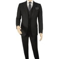 thumbnail image 2 of Men Suit BERLUSCONI Turkey 100% Italian Wool Super 180's Vested #Ber19 Black, 2 of 9