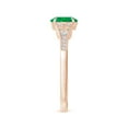 thumbnail image 3 of Angara Natural 0.66 Ct. Emerald with Diamond Vintage Inspired Ring in 14K Rose Gold for Women (Ring Size: 3), 3 of 11