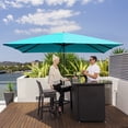 thumbnail image 1 of Costway Parasol Déporté de Patio 10 Pieds X 13 Pieds en Aluminium, Rotation 360°, Inclinaison, Turquoise, 1 of 10