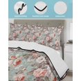 thumbnail image 4 of Quilts Twin Size, Pink Green Spring Floral Soft Comforter Bedding Set for Bed, Vintage Botanical Summer Lightweight Quilted Bedspread with Pillow Cover(2 Pieces) for All Season, 68x86 Inch, 4 of 6