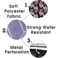 thumbnail image 7 of 4PCS Pink Rose Peony Floral Shower Curtain Sets with Rugs, Waterproof Fabric Black Shower Curtain, Spring Purple Hydrangea Flower Butterfly Green Leaves Plant Garden Girls Women Bathroom Decor, 7 of 7