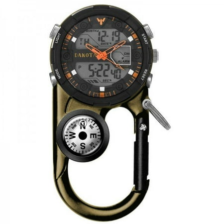 Lightweight Aluminum Clip Watch with Built in Alarm, Stopwatch, Compass and Thermometer by Dakota