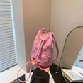 thumbnail image 4 of Bolso Tejido Hobo Tipo Cubo Cordón Cuero PU para Mujer Monedero, 4 of 9