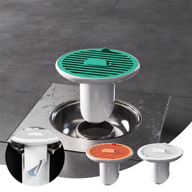 Desagüe de Ducha con Válvula Antirreflujo | Núcleo de Drenaje Unidireccional para Drenaje de Agua | Material de Policarbonato Blanco/Naranja/Verde | Solución Antiolor de Una Sola Pieza