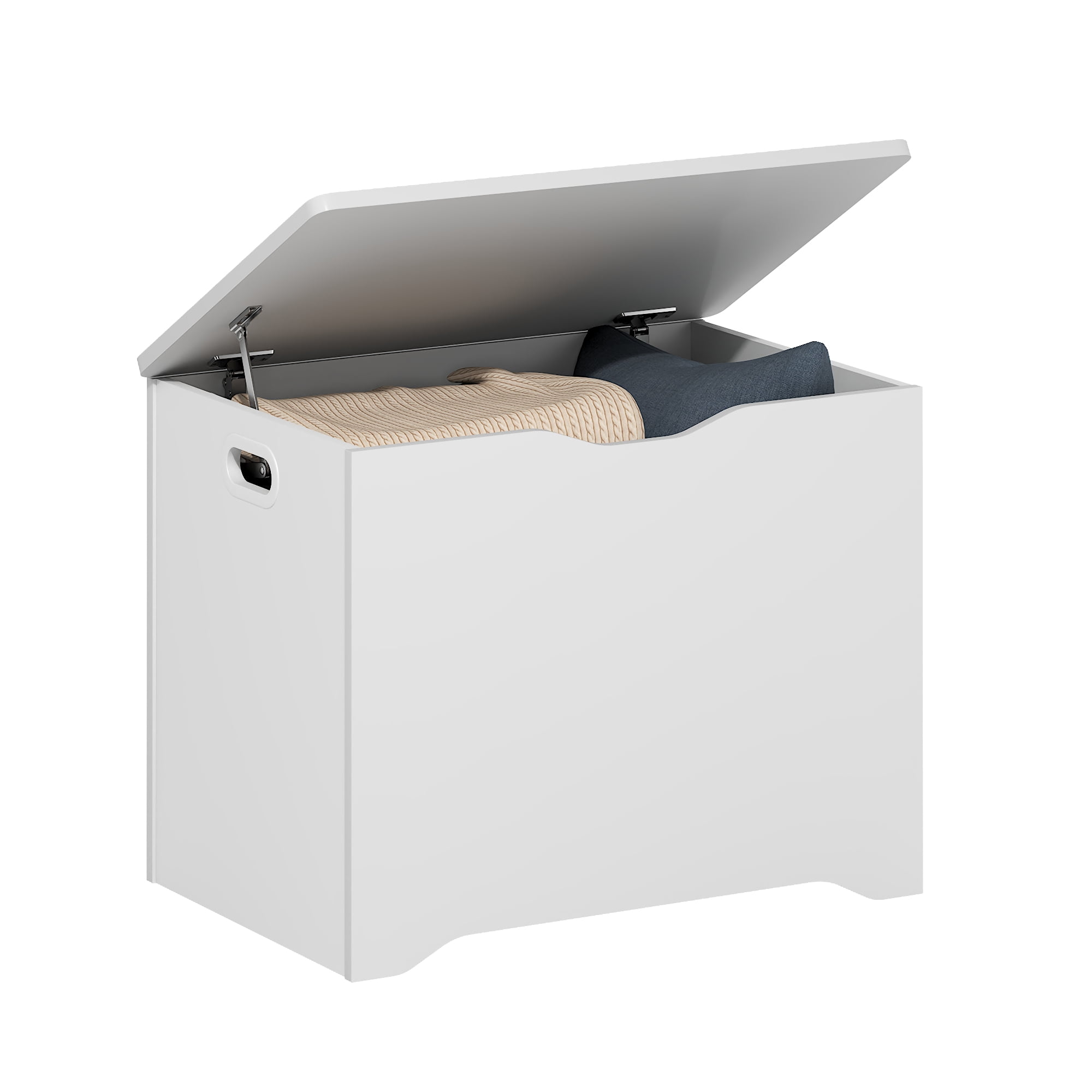 Furinno BASIC Toy Box in Storage Chest for Entryway in Living Room in White