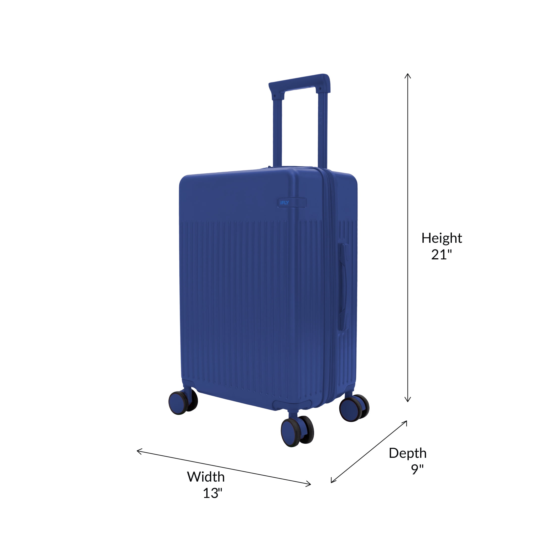 iFLY Transit 20" Expandable Hardside Spinner Carry-on Luggage, Royal Blue