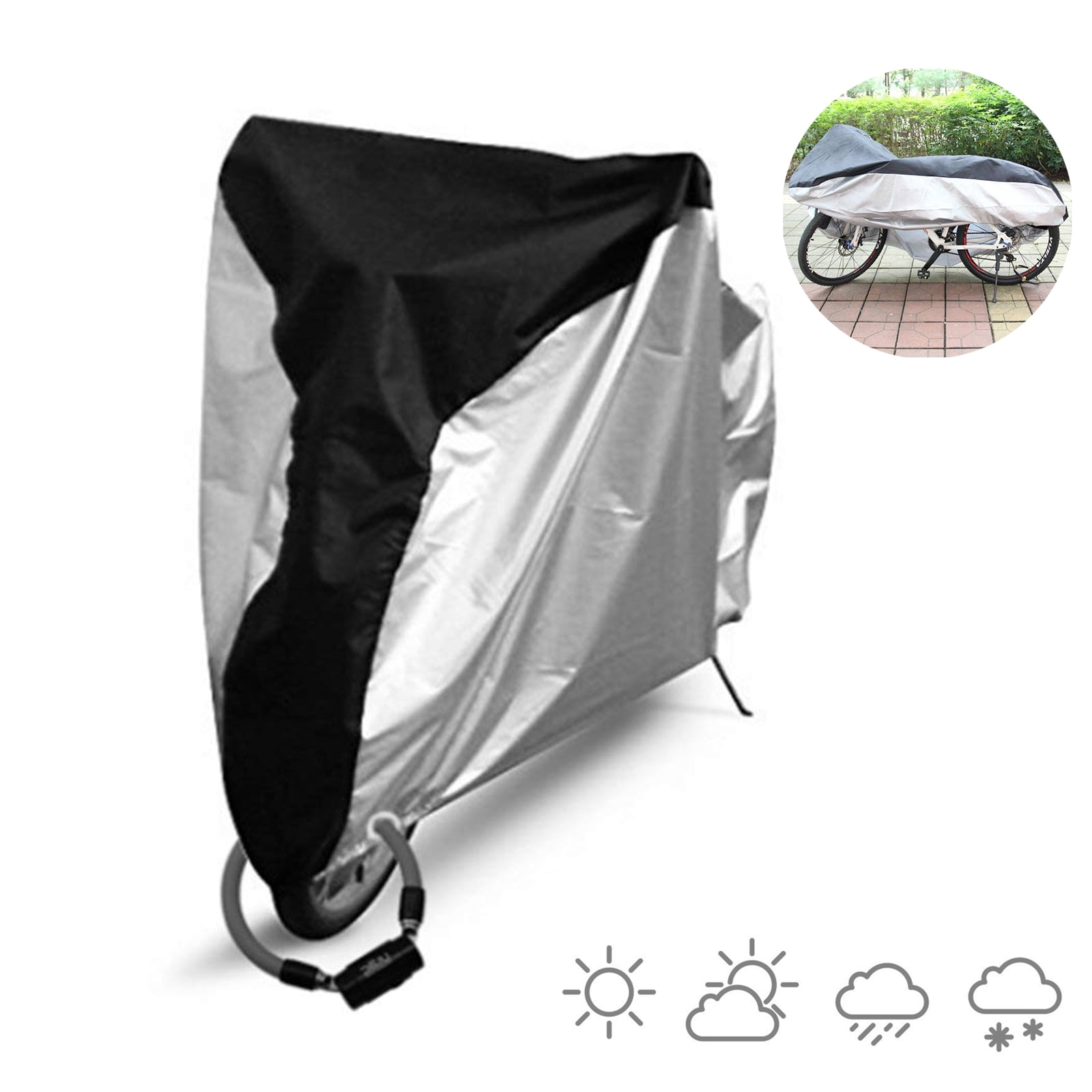 Details about   Bike Cover Outdoor Waterproof Bicycle Covers Rain Sun Dust Wind Proof Lock Hole