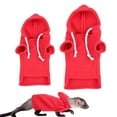 thumbnail image 4 of Pnellth Ferret Hoodie Solid Color Drawstring Hooded Sweatshirt Thick Fleece Foreleg Elastic Hamster Guinea Clothes, 4 of 7