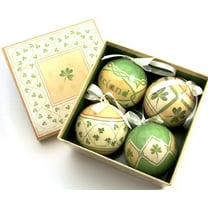 Irish Shamrock Christmas Baubles Boxed Set of 4 Ornaments by Royal Tara