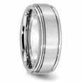 thumbnail image 4 of Cobalt Ridged Edge 8mm Wedding Band Ring Man Classic Flat W/edge  For Dad Mens  For Him, 4 of 10