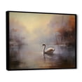 thumbnail image 2 of Designart "Mist-Enshrouded Swan II" Animals Swans Floater Framed Wall Art Living Room, 2 of 5