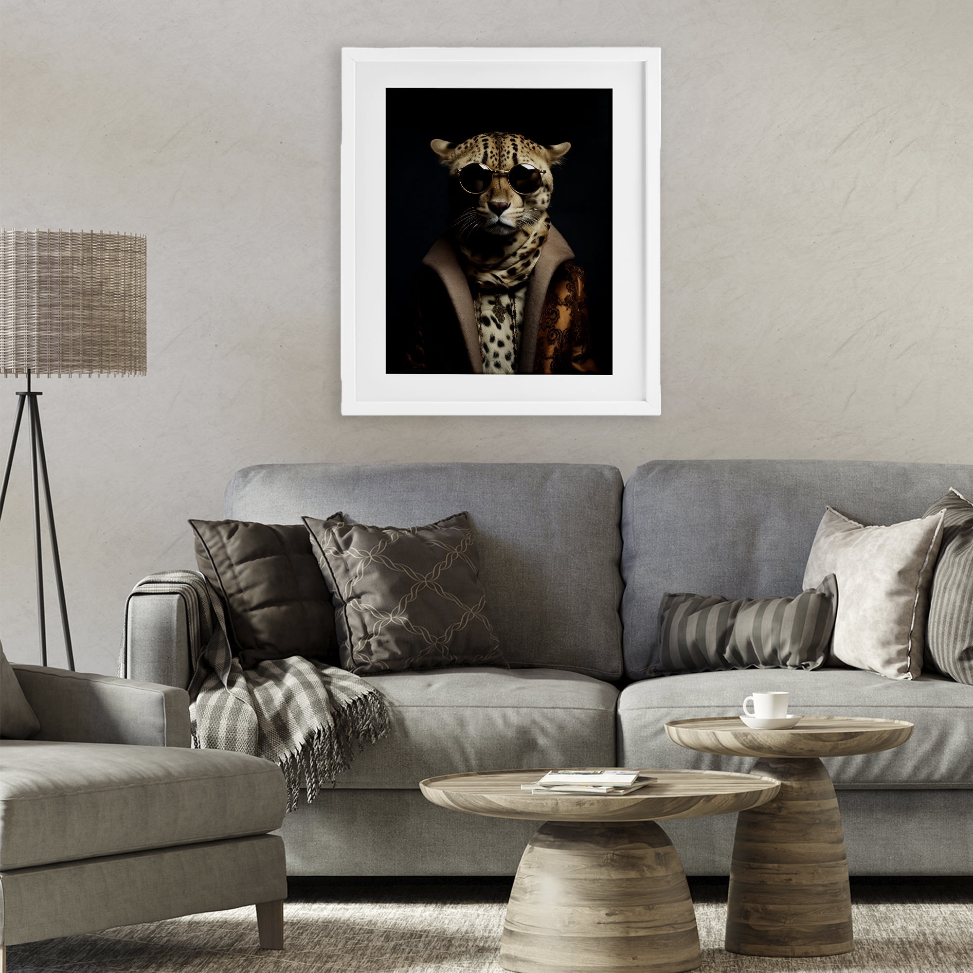 Stupell Industries Luxury Cat Couture White Framed Print Under Glass, design by Andrea Haase