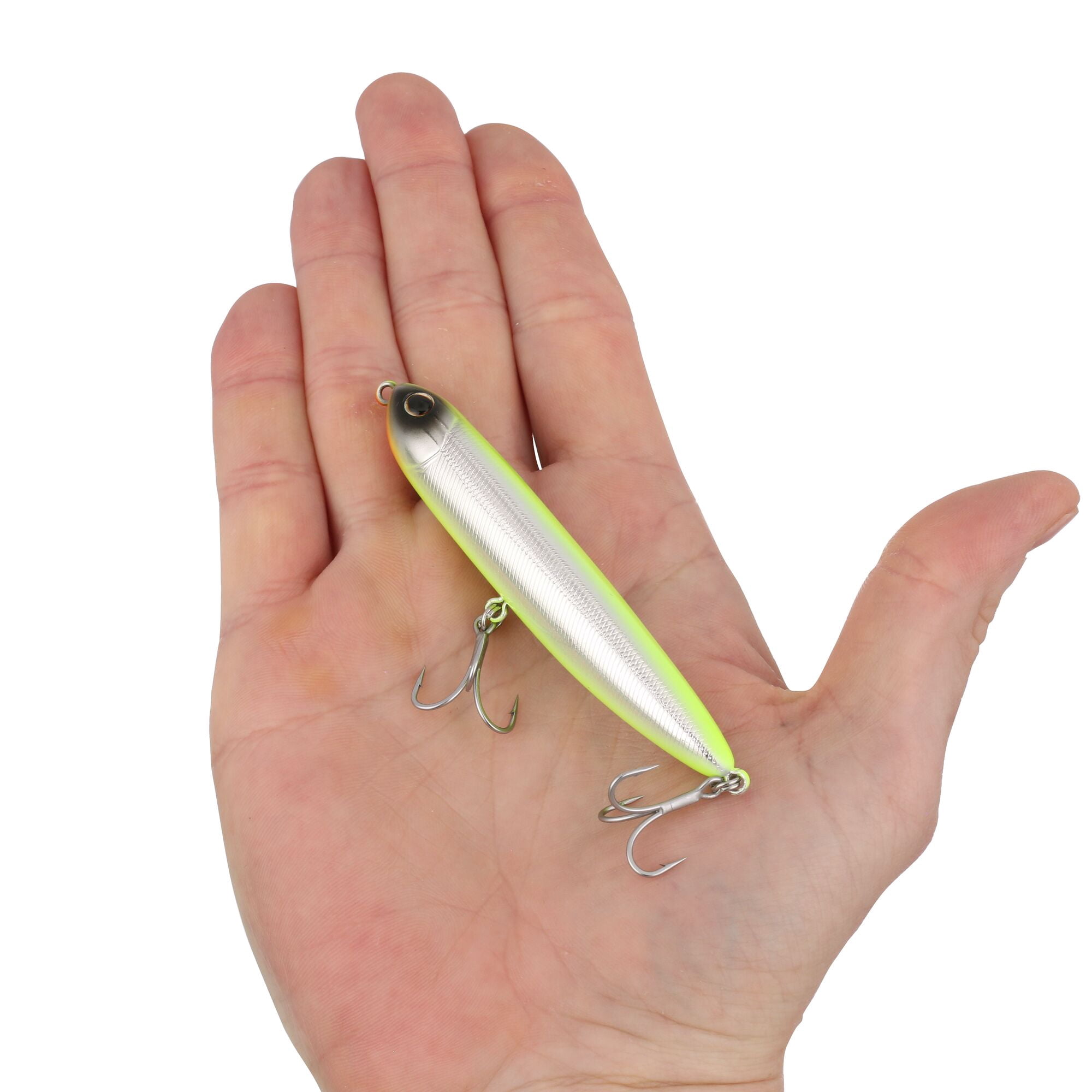 Berkley Drift Walker Saltwater, 3.5 in, Topwater Baits, Chrome/Chartreuse (1 Count)