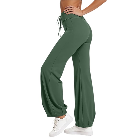 ZHYou No Boundarie Sweatpants for Women Plus Size Baggy Fit Casual Joggers Soft Comfy High Waist Drawstring Running Trousers Army Green Size XL