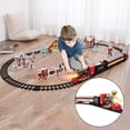 thumbnail image 4 of Milaget Battery Operated Electric Train Toy with Lights & Sound Railway Kits Cargo Cars Red Steam, 4 of 8