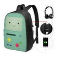 thumbnail image 2 of BMO Adventure Time Backpack School Bag Bookbag Satchel Laptop Daypack With USB Headphone Charging Port Unisex Travel Bag Rucksack, 2 of 8