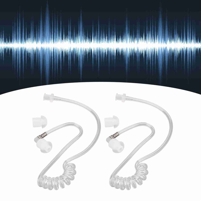 For Replacement Acoustic Tube Comfortable Detachable Transparent Clear Acoustic Tube for Two Way Radio Headphones
