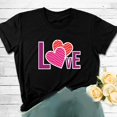 thumbnail image 2 of Pompotops Mode Femmes Casual Col Rond Amour Imprimé T-Shirt Manches Courtes Manches Courtes Tops Chemisier, 2 of 3