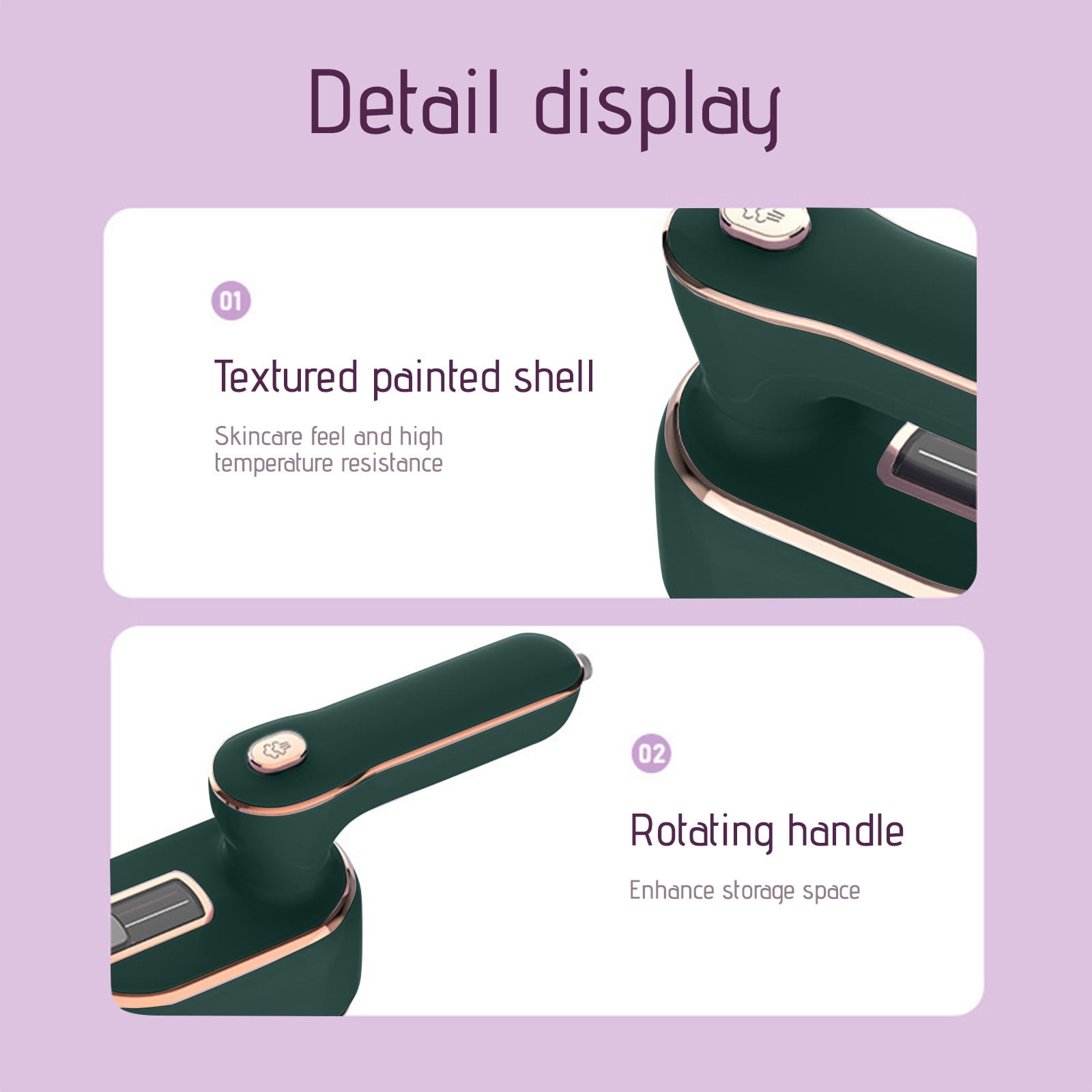 Upgrade Portable Mini Ironing Machine, 180° Rotatable Handheld Steam Iron, 2-in-1 Dry & Wet Ironing, 100ml Water Tank, Titanium Soleplate, Fast Heating, Suitable for Home Travel, Various Fabrics
