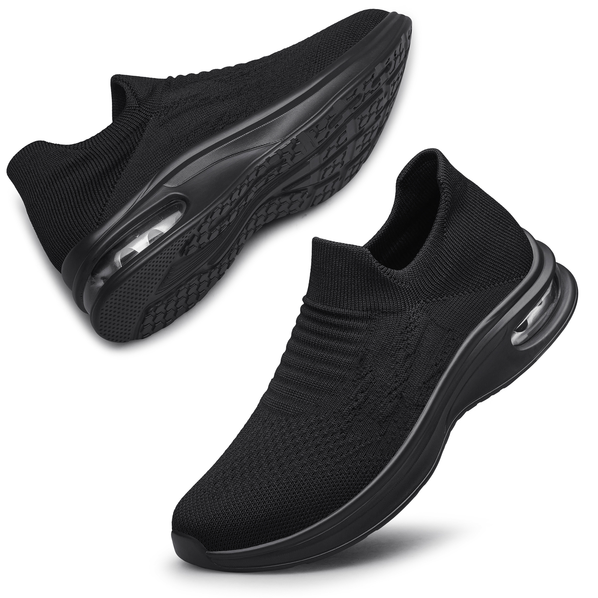 vibdiv Womens Walking Shoes Non Slip Running Shoes Breathable Workout Shoes Lightweight Gym Sneakers zapatos para mujer Black Size 5