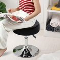 thumbnail image 5 of WLTER Mid-Century Velvet Tufted Makeup Ottoman Stool, Modern Big Size Swivel Round Adjustable Vanity Stool Chair for Living Room Bedroom, Black, 5 of 9