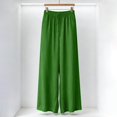 thumbnail image 5 of Endives Women's Baggy Linen Pants Wide Leg Pants Basics Elastic Waist Comfortable Quick Drying Soft Pant Streetwear Beach Green, 5 of 5
