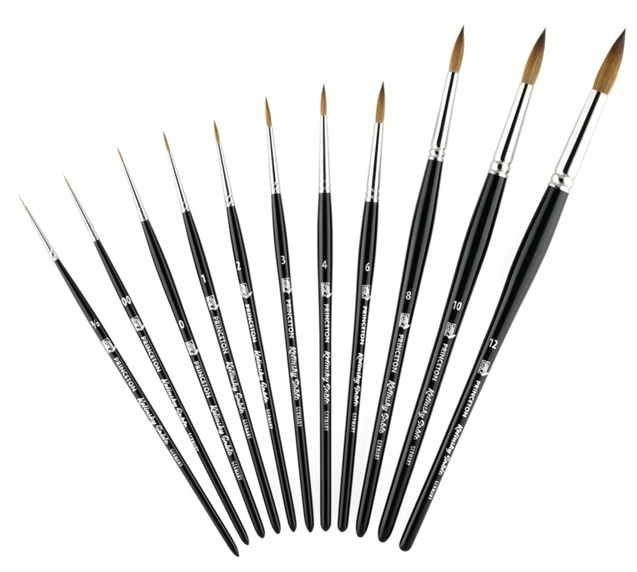 Princeton Brush Kolinsky Red Sable Short Handle Brush, Round, 0