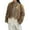 Brown, variant on Women's White Faux Fur Coat Long Sleeve Solid Color Short Style Warm Loose Comfort