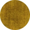 thumbnail image 1 of Ahgly Company Indoor Round Abstract Yellow Modern Area Rugs, 5' Round, 1 of 4