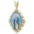thumbnail image 7 of Brilliance Fine Jewelry Sterling Silver and 18K Gold Plated Virgin Mary with Crystal Pendant, 18" Necklace, 7 of 7