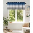 thumbnail image 5 of Valance Curtains for Windows Blue Grey Ombre Kitchen Curtians Window Treatment Gradient Gradual Color Topper Curtain Rod Pocket Valances for Kitchen Bathroom Living Room 54x18in, 5 of 9
