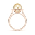 thumbnail image 2 of ANGARA Golden South Sea Cultured Pearl Halo Ring with Milgrain in 14K Rose Gold for Women | June Birthstone, Birthday, Anniversary, Jewelry Gift for Women | Pearl Ring, 2 of 5