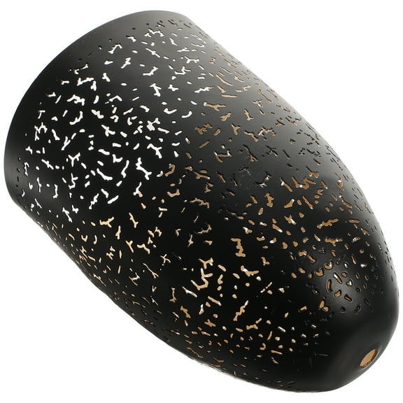 FRCOLOR  Wrought Iron Hollow Lampshade Lights Pendant Chandelier Black